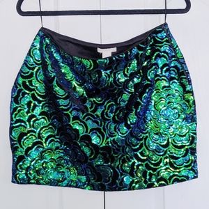 👕 MERMAID SEQUIN FLORAL DESIGN VELVET SKIRT